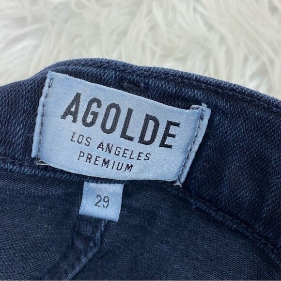 Agolde Denim Women’s Dark Blue Designer Mid-Rise Skinny Luxury Jeans W29/L27 - Picture 9 of 15